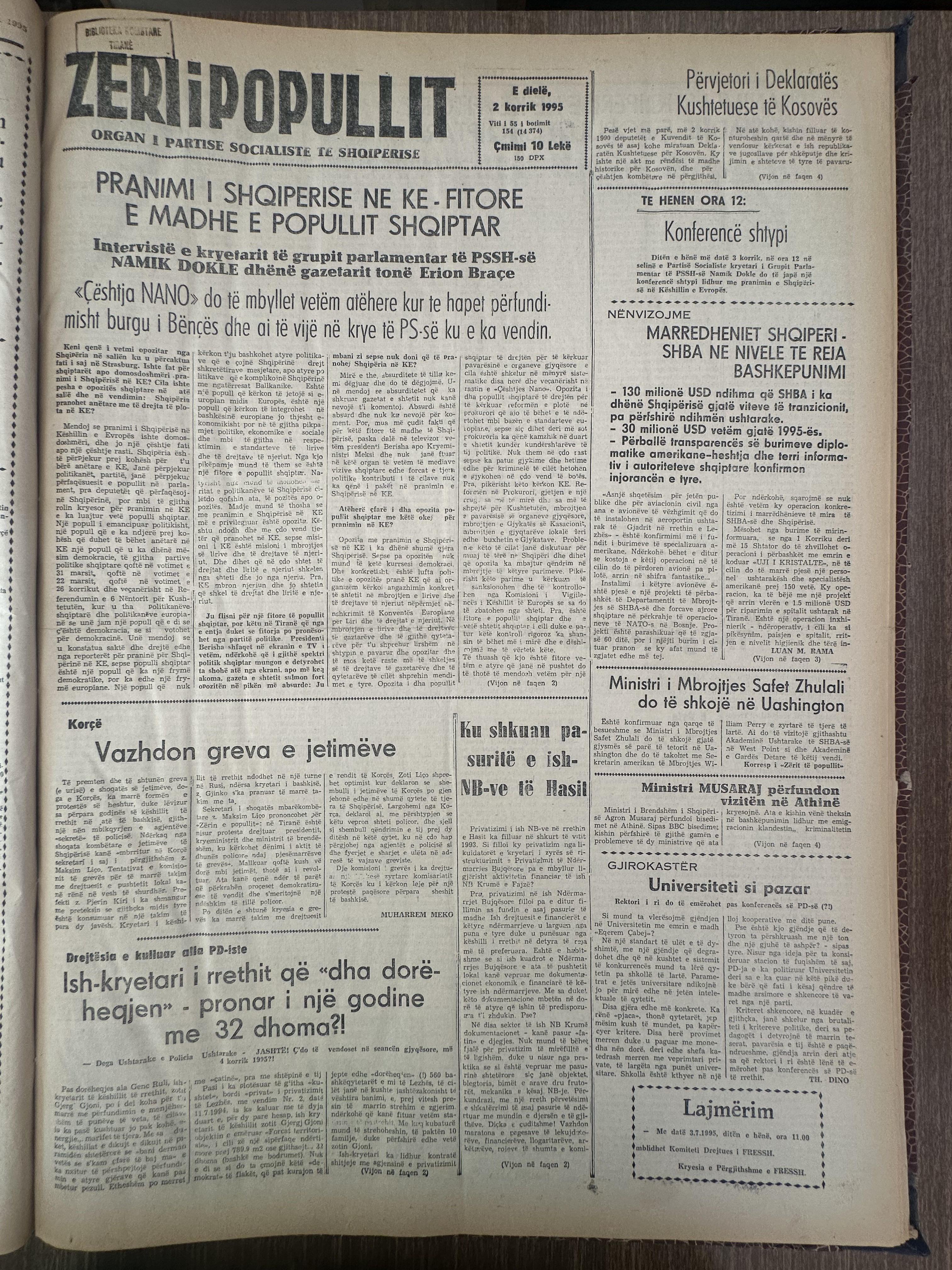 Zëri i Popullit 1995-07-02